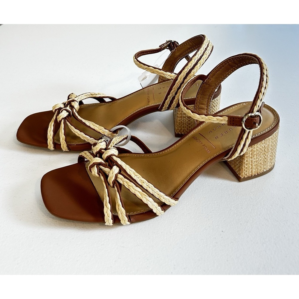 NEW! LC Lauren Conrad Zandi Knot Woven Women's Heeled Sandals Size 7